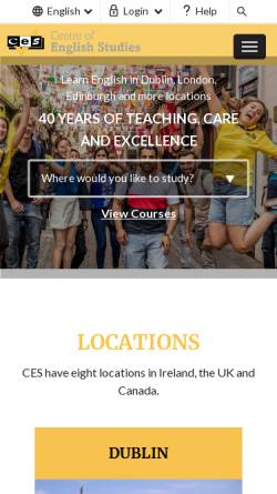 Vorschau der mobilen Webseite www.ces-schools.com, Centre of English Studies, Dublin