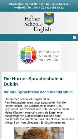 Vorschau der mobilen Webseite www.sprachreisen-irland.de, Horner School of English, Dublin