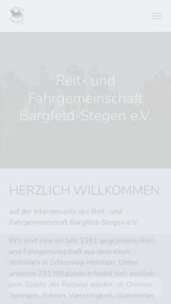 Vorschau der mobilen Webseite www.rufg-bargfeld.de, Reit- und Fahrgemeinschaft Bargfeld-Stegen e.V.
