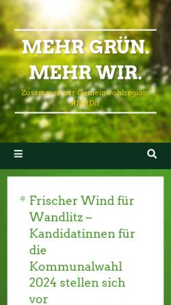 Vorschau der mobilen Webseite www.gruene-barnim.de, Bündnis 90/Die Grünen Kreisverband Barnim