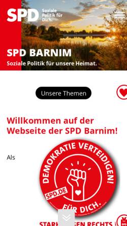 Vorschau der mobilen Webseite www.spd-barnim.de, SPD Barnim