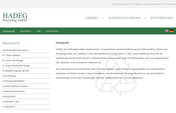 Vorschau von hadeg-recycling.de, HADEG Recycling GmbH