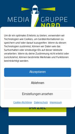 Vorschau der mobilen Webseite zeitungsgruppe-nord.de, Norddeutsche Allgemeine Verlagsgesellschaft mbH & Co. KG