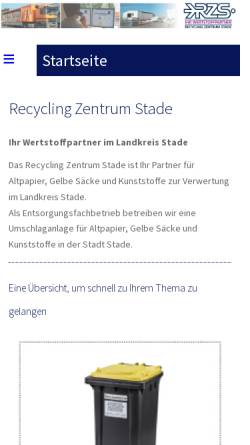 Vorschau der mobilen Webseite www.rzs-stade.de, Recycling Zentrum Stade GmbH