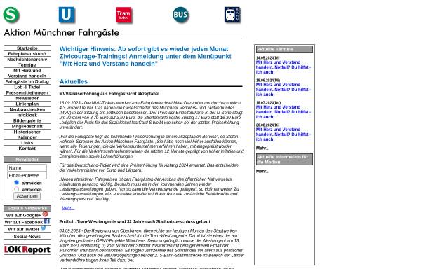 Vorschau von www.fahrgaeste.de, Aktion Münchner Fahrgäste