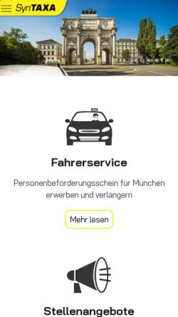 Vorschau der mobilen Webseite www.syntaxa.de, SynTaxa Taxibetrieb