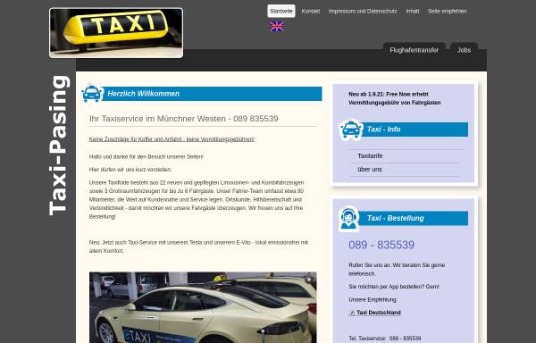 Vorschau von www.taxipasing.de, Taxi Pasing