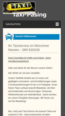 Vorschau der mobilen Webseite www.taxipasing.de, Taxi Pasing