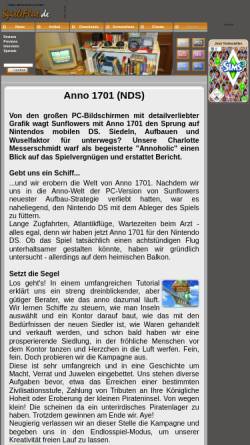 Vorschau der mobilen Webseite www.spieleflut.de, Spieleflut.de: Anno 1701 (NDS) Review