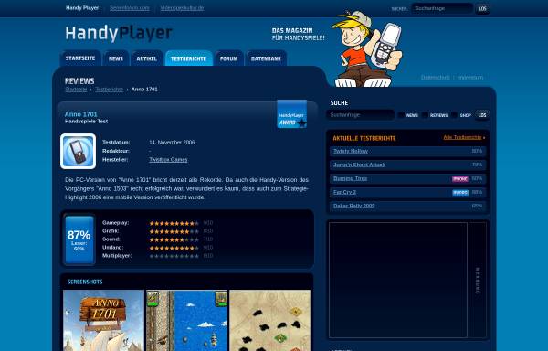 Vorschau von www.handy-player.de, HandyPlayer: Anno 1701
