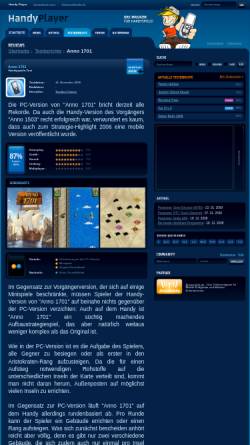 Vorschau der mobilen Webseite www.handy-player.de, HandyPlayer: Anno 1701