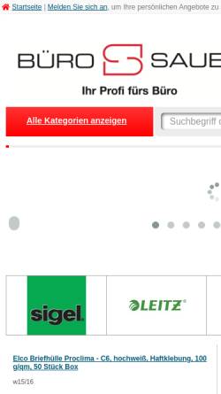 Vorschau der mobilen Webseite www.buero-sauer.de, Büro Sauer GmbH