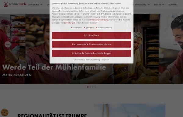 Vorschau von www.braaker-muehle.com, Braaker Mühle Brot- und Backwaren GmbH
