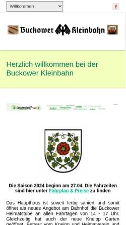 Vorschau der mobilen Webseite www.bf-buckow.de, Buckower Kleinbahn