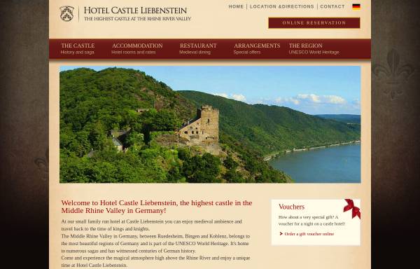 Vorschau von www.castle-liebenstein.com, Hotel - Restaurant - Café Burg Liebenstein