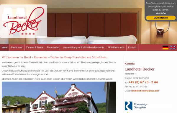 Vorschau von www.rhein-hotel-becker.de, Hotel Restaurant Becker