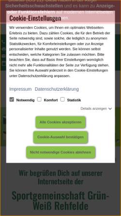 Vorschau der mobilen Webseite www.gruen-weiss-rehfelde.de, SG Grün-Weiß Rehfelde e.V.