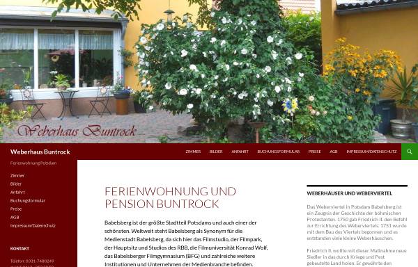 Vorschau von www.pension-potsdam.biz, Ferienwohnung Buntrock
