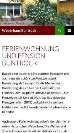 Vorschau der mobilen Webseite www.pension-potsdam.biz, Ferienwohnung Buntrock