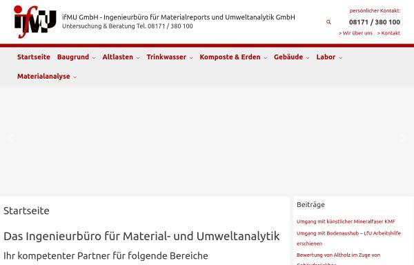 Vorschau von www.ifmu.de, Ingenieurbüro für Materialreports und Umweltanalytik GmbH
