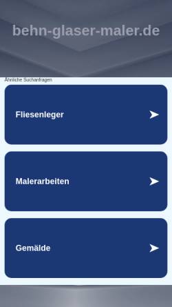 Vorschau der mobilen Webseite www.behn-glaser-maler.de, Behn Glaser und Malerbetrieb