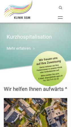 Vorschau der mobilen Webseite www.klinik-sgm.ch, Klinik SGM (Schweiz)