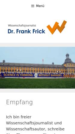 Vorschau der mobilen Webseite www.frankfrick.de, Frick, Dr. Frank