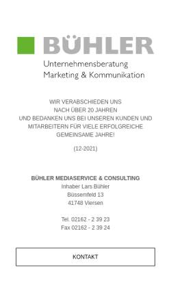 Vorschau der mobilen Webseite www.buehler-mediaservice.de, Bühler Mediaservice & Consulting