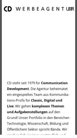 Vorschau der mobilen Webseite www.cdonline.de, CD Werbeagentur GmbH