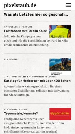 Vorschau der mobilen Webseite www.pixelstaub.de, Diplom-Designer Stephan Wissner