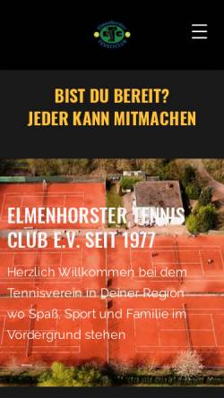 Vorschau der mobilen Webseite www.elmenhorster-tc.de, Elmenhorster Tennis Club e. V.