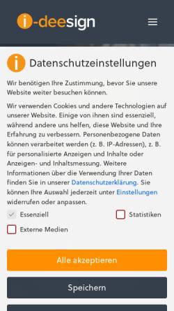 Vorschau der mobilen Webseite www.i-deesign.de, i-deeSign, Inh. Ingo Solbach