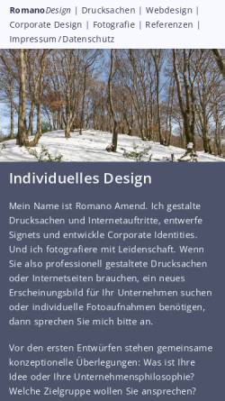 Vorschau der mobilen Webseite www.romanodesign.de, RomanoDesign, Inh. R. Amend