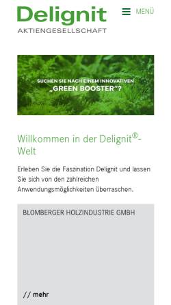 Vorschau der mobilen Webseite www.delignit.de, Delignit