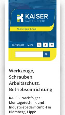 Vorschau der mobilen Webseite www.kaiser-lippe.de, Kaiser Nachfolger GmbH