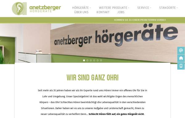 Vorschau von www.anetzberger-hoergeraete.de, Anetzberger Hörgeräte