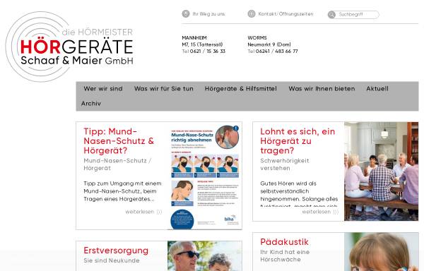 Vorschau von www.schaaf-maier.de, Schaaf & Maier Hörgeräte GmbH