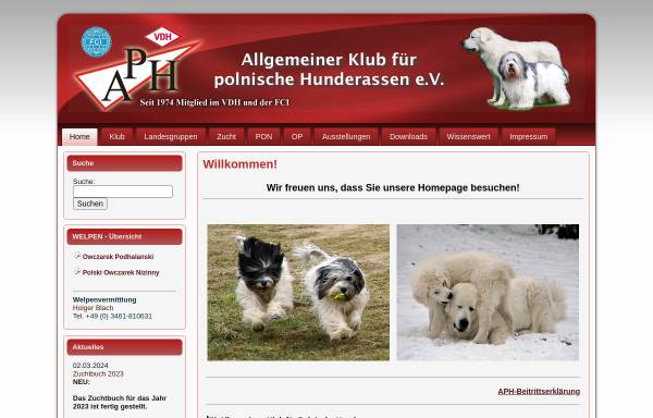 Vorschau von www.pon-op.de, Allgemeiner Klub für Polnische Hunderassen e. V.
