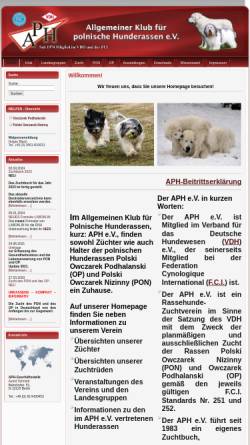 Vorschau der mobilen Webseite www.pon-op.de, Allgemeiner Klub für Polnische Hunderassen e. V.
