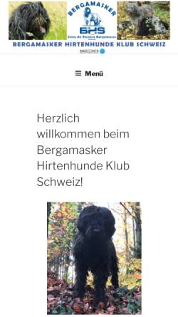 Vorschau der mobilen Webseite www.bergamaskerklub.ch, Bergamasker-Hirtenhunde Klub Schweiz
