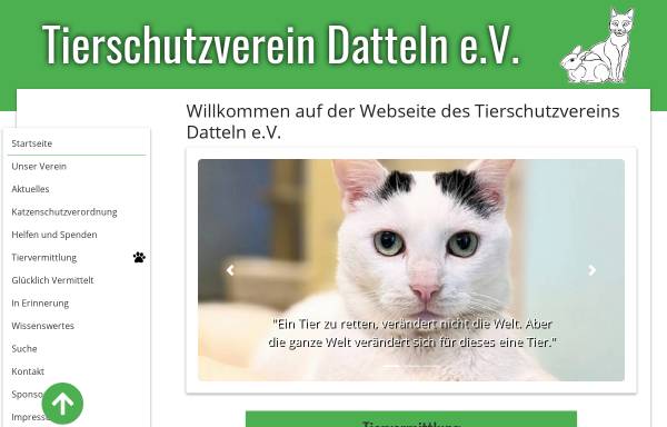 Vorschau von www.tierschutzverein-datteln.de, Tierschutzverein Datteln und Umgebung e.V.