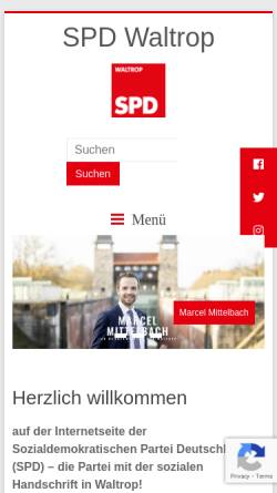 Vorschau der mobilen Webseite www.spd-waltrop.de, SPD-Stadtverband Waltrop