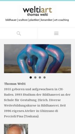 Vorschau der mobilen Webseite www.welti-art.ch, Welti, Thomas