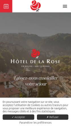 Vorschau der mobilen Webseite www.hoteldelarose.ch, Hotel Stormansche Schweiz