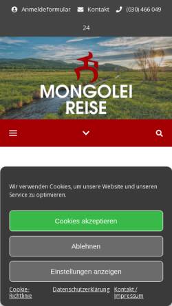 Vorschau der mobilen Webseite mongolei-reise.de, Mongolei-Reise Berlin