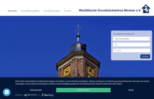 Vorschau von www.wgb24.de, Westfälische Grundstücksbörse Münster e.V.