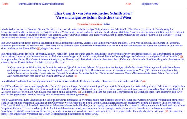 Vorschau von www.inst.at, Elias Canetti - ein österreichischer Schriftsteller?