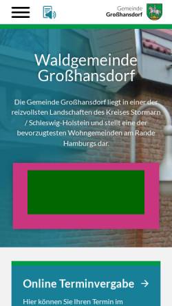 Vorschau der mobilen Webseite www.grosshansdorf.de, Großhansdorf