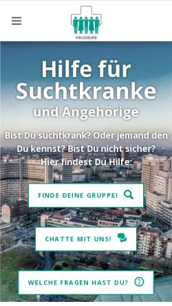Vorschau der mobilen Webseite kreuzbund-dv-essen.de, Kreuzbund e. V., Stadtverband Gelsenkirchen
