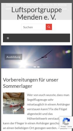 Vorschau der mobilen Webseite www.lsgmenden.de, Luftsportgruppe Menden